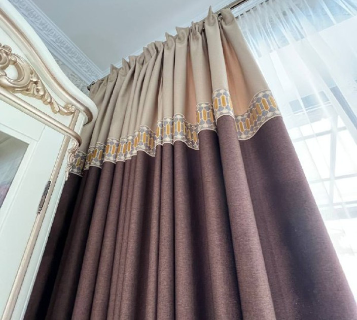 Straight curtains with edging 20202231