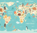 Photo wallpapers Wallstyle Map with animals 338165603