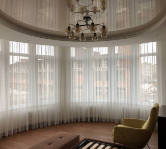 Tulle for the living room on the bay window 20202197