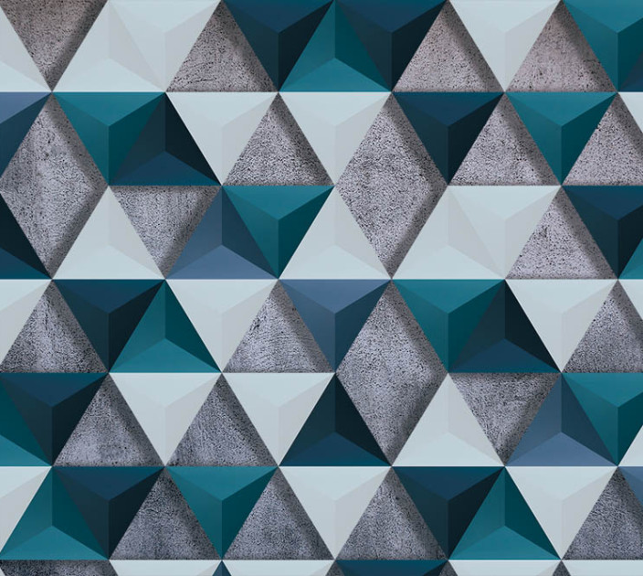 Photo wallpaper Wallstyle Blue triangles 111020182-1