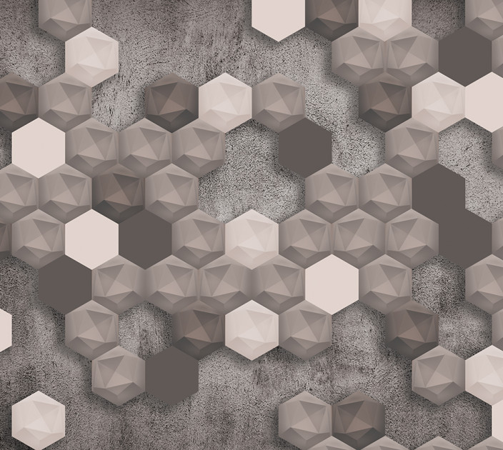 Photo wallpaper Wallstyle Beige hexagons 101020182-2