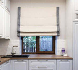 Roman curtain with edging for the kitchen 20202168
