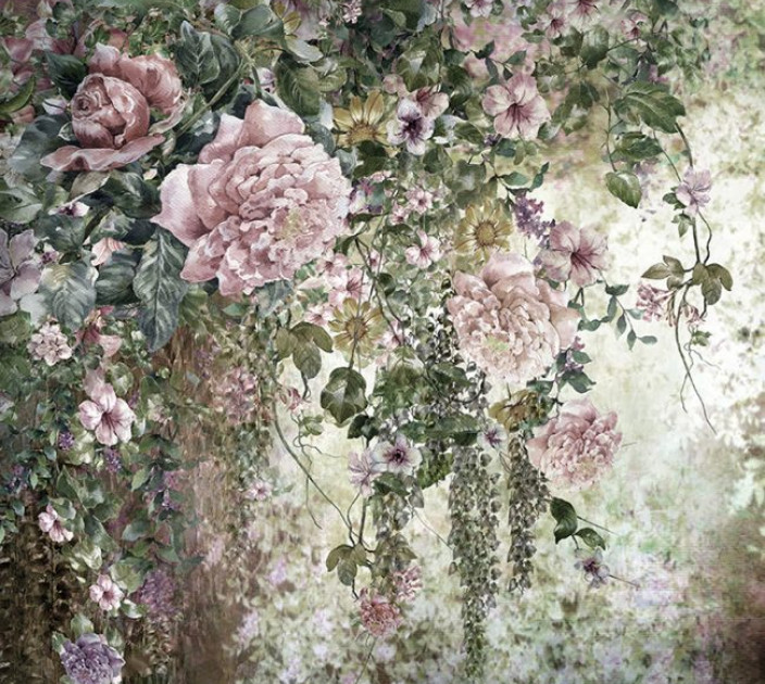 Photo wallpaper Your interior 3D Shrub rose 41828