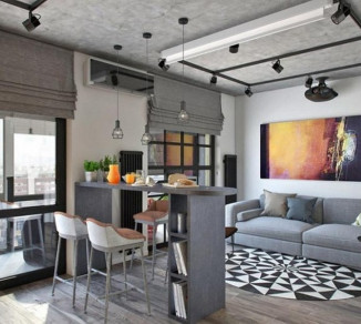 Roman curtains in the loft living room 20202010