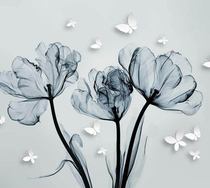 Photo wallpaper Wallstyle Loose tulips 6151020193